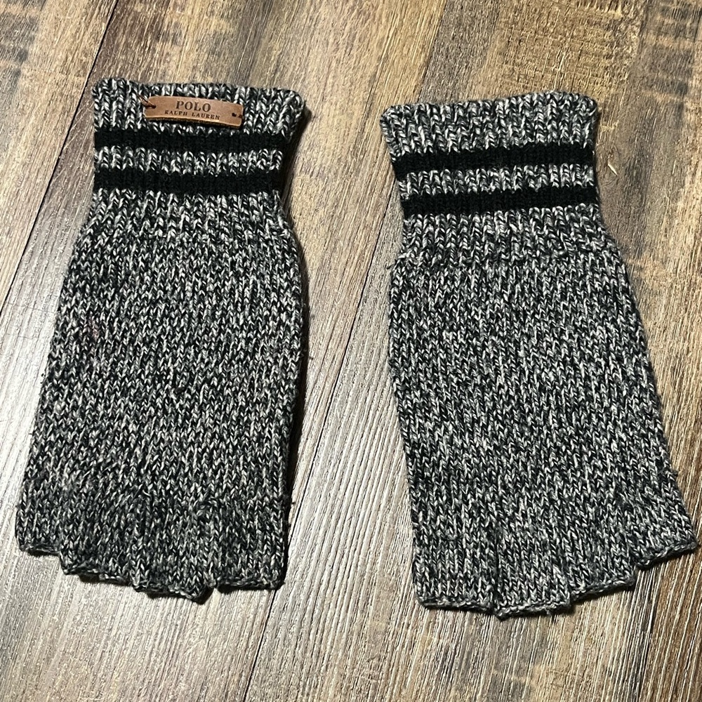 Polo Ralph Lauren Men’s Wool Fingerless Gloves with Leather Palm - Classic